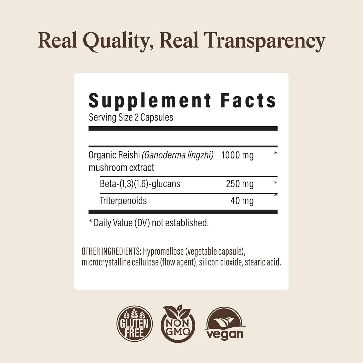 Real Mushrooms Reishi Mushroom Extract - 90 Capsules