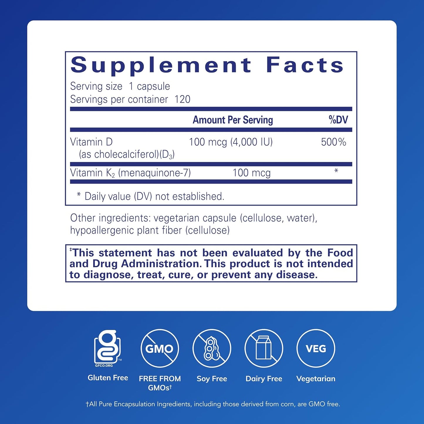 Pure Encapsulations Vitamin D3 & K2