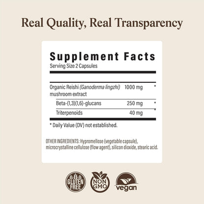 Real Mushrooms Reishi Mushroom Extract - 90 Capsules