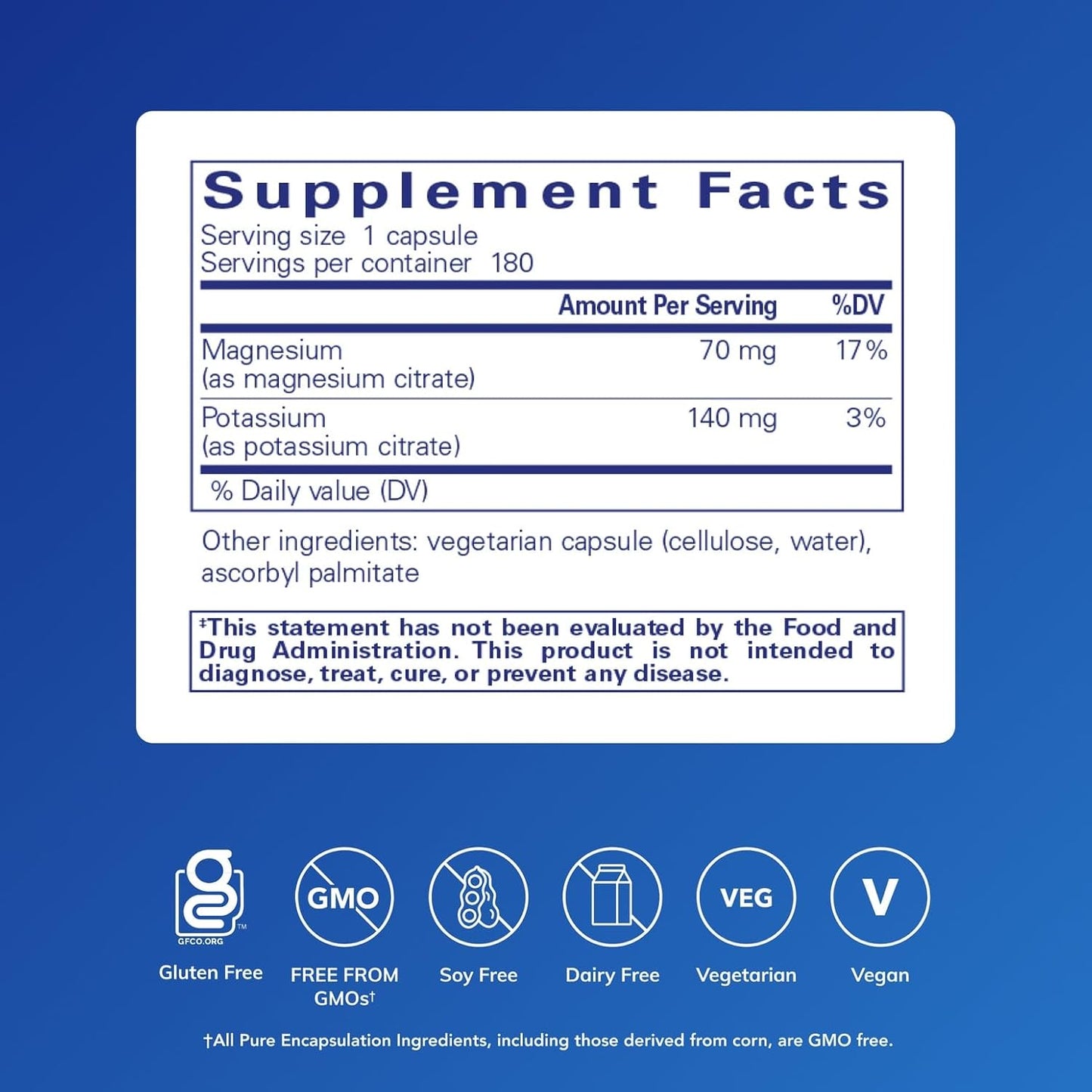Pure Encapsulations Potassium Magnesium Citrate - 180 capsules