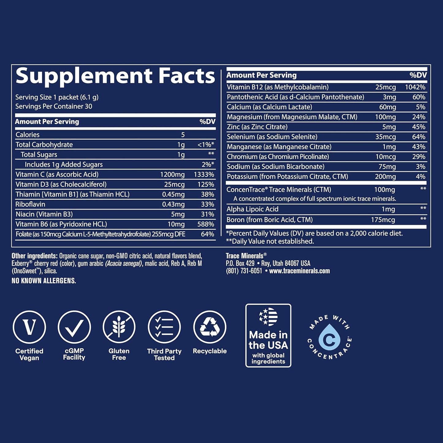 Trace Minerals Research Electrolyte Stamina Power Pak - Raspberry