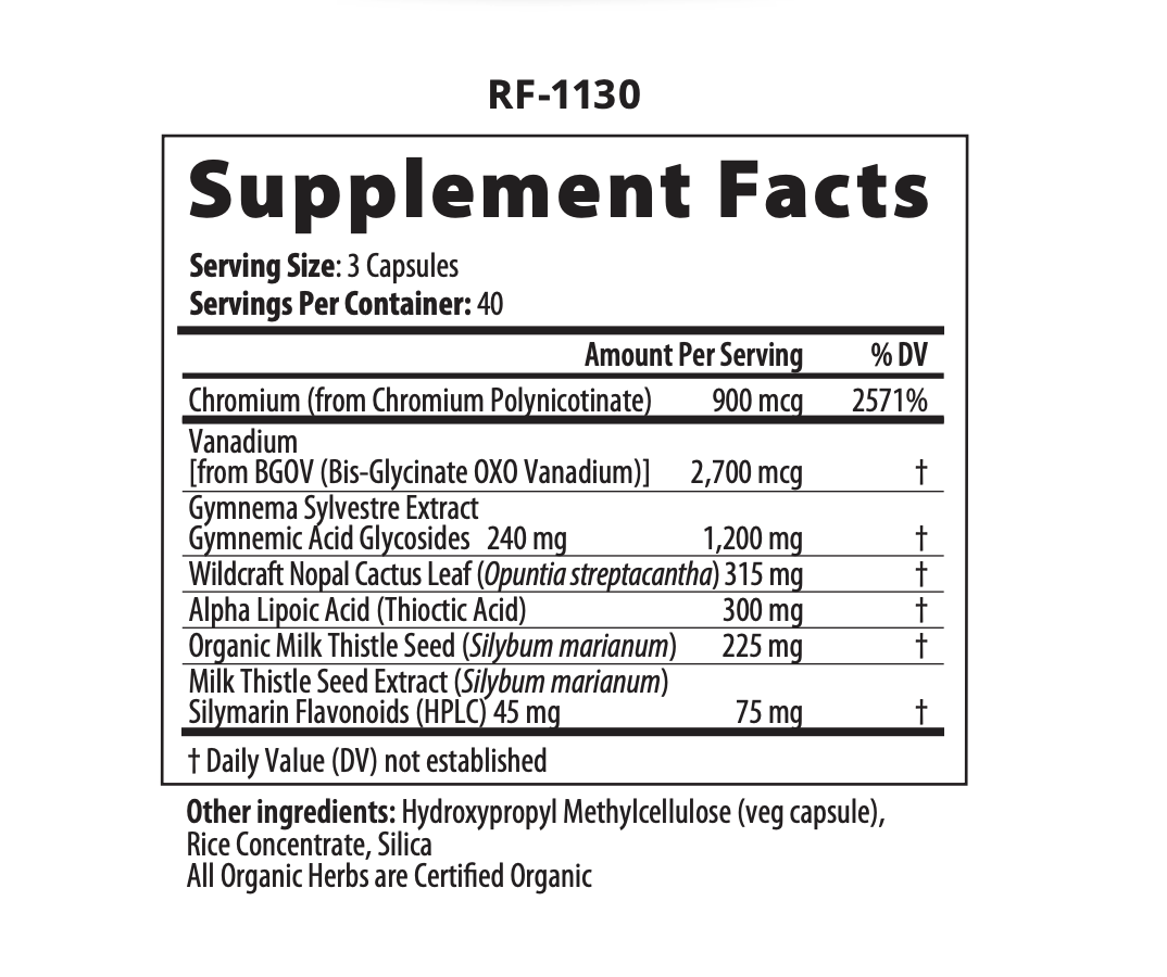 Restorative Formulations Glucose Balance Px - 120 capsules