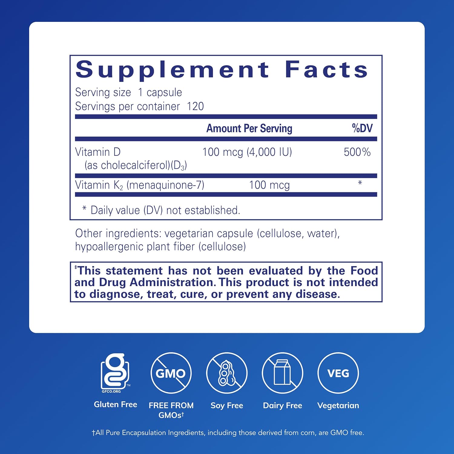 Pure Encapsulations Vitamin D3 & K2 - Kallpay