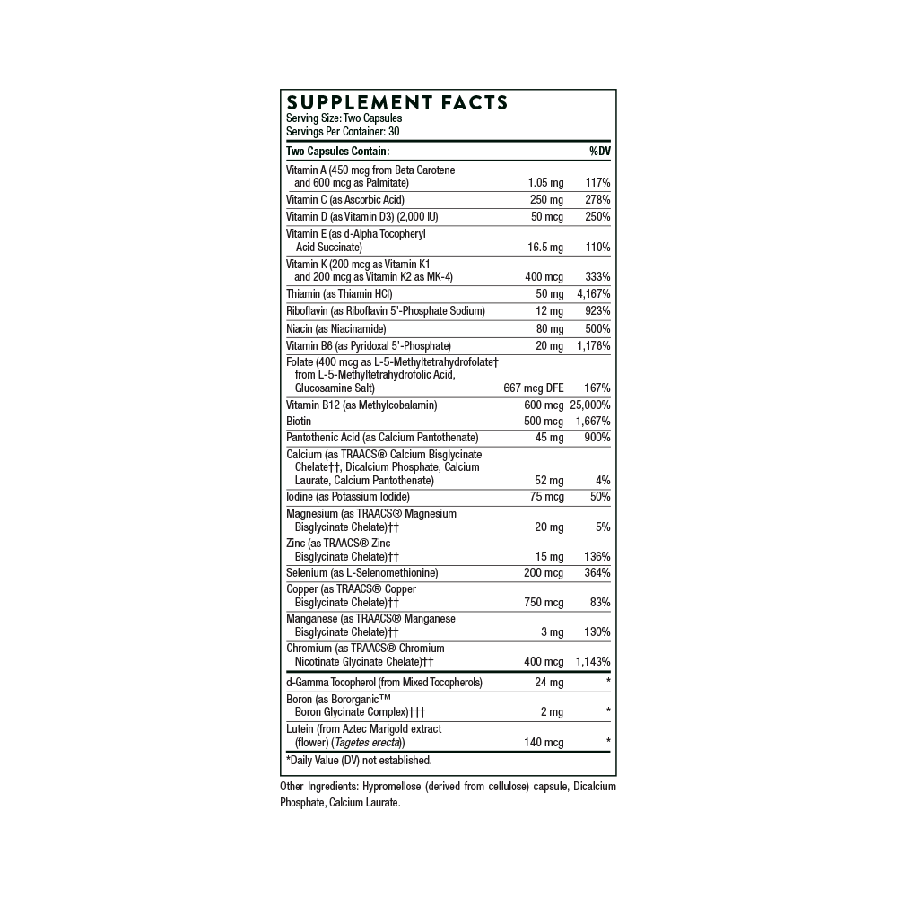 Thorne Basic Nutrients 2/Day - Kallpay