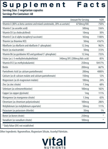 Vital Nutrients Multi - Nutrients (No Iron or Iodine) - Kallpay