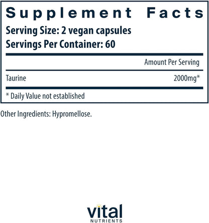 Vital Nutrients Taurine 1000mg - Kallpay